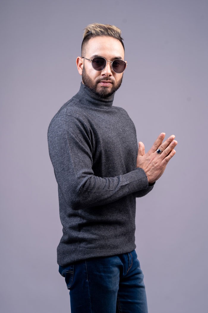 100% pure Cashmere Gents High Neck Pullover
