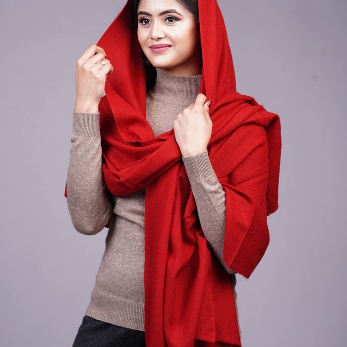 100% Pure Cashmere Plain Shawl 40"×80"