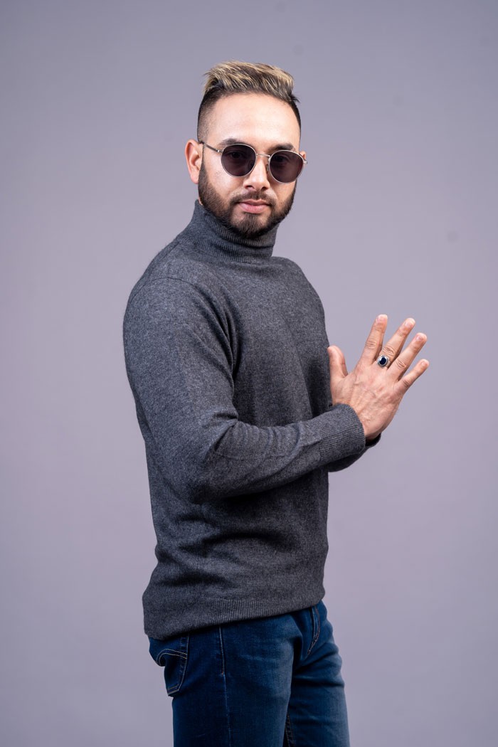100% pure Cashmere Gents High Neck Pullover