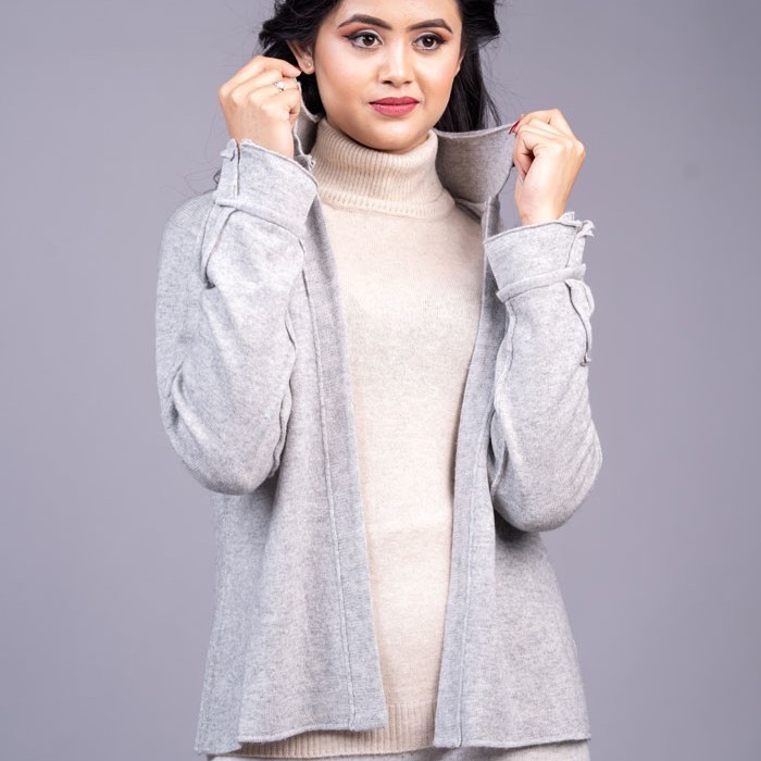 100% Pure Cashmere Sweater With Pocket