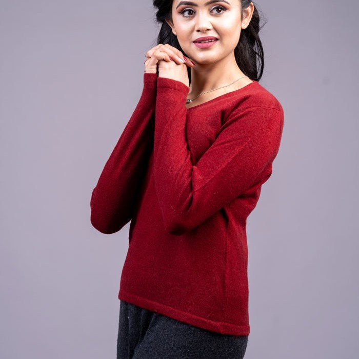100% Pure Cashmere V-neck Jumper