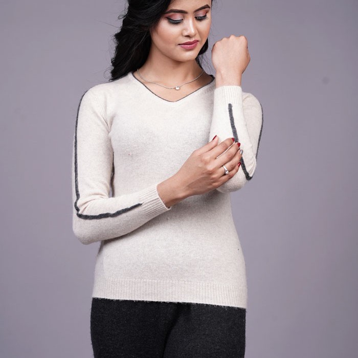 100% Pure Cashmere V-neck Jumper