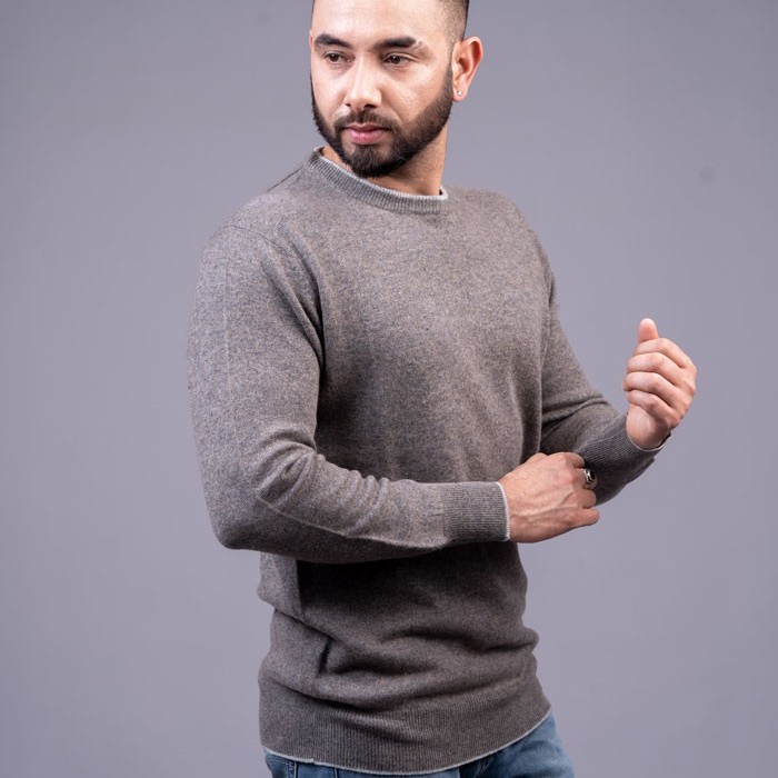 100% Pure Cashmere Gents Round-neck pullover